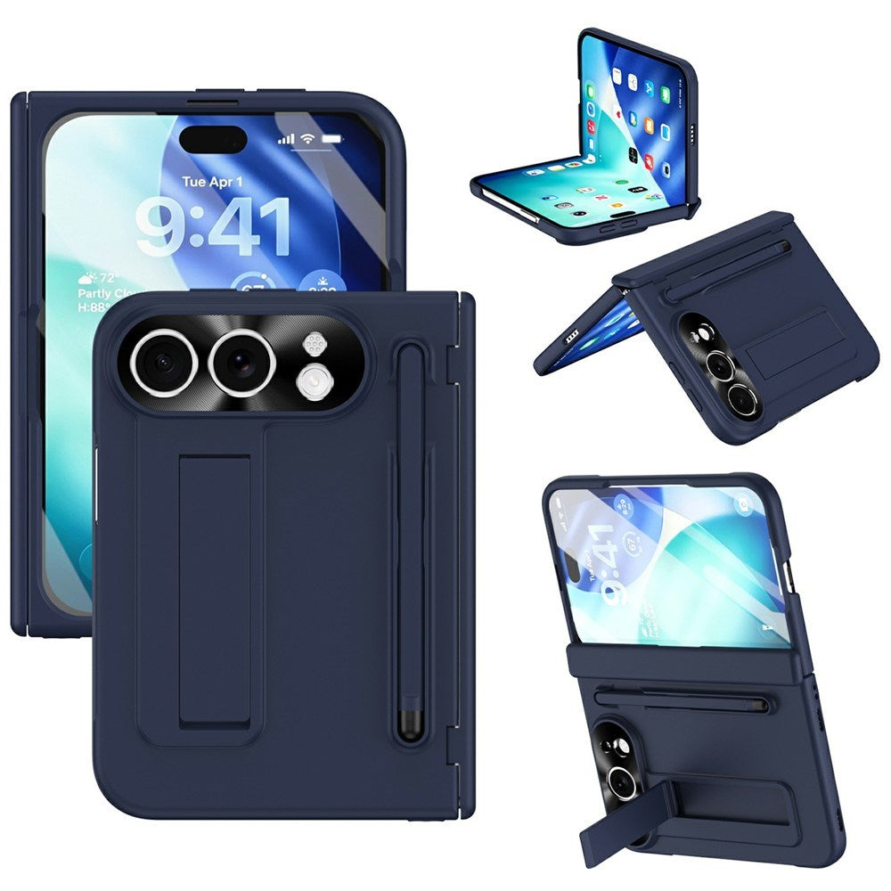 iPhone Fold EIDERWOOD Case with Screen Protector, Camera Protector and Stylus - Blue