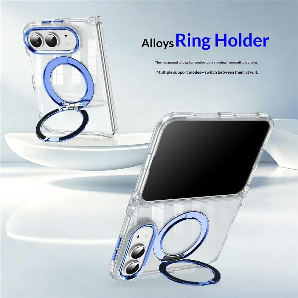 iPhone Fold EIDERWOOD Hybrid Case with Kickstand - MagSafe Compatible - Transparent / Black
