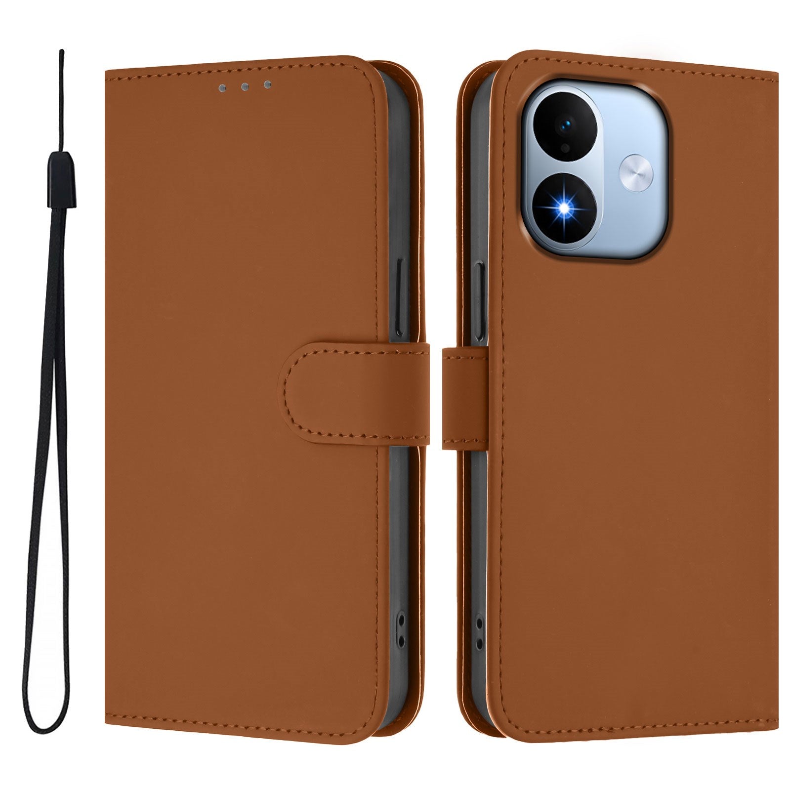 Xiaomi Redmi Note 17 (5G) EIDERWOOD Faux Leather Flip Case with Strap - Brown
