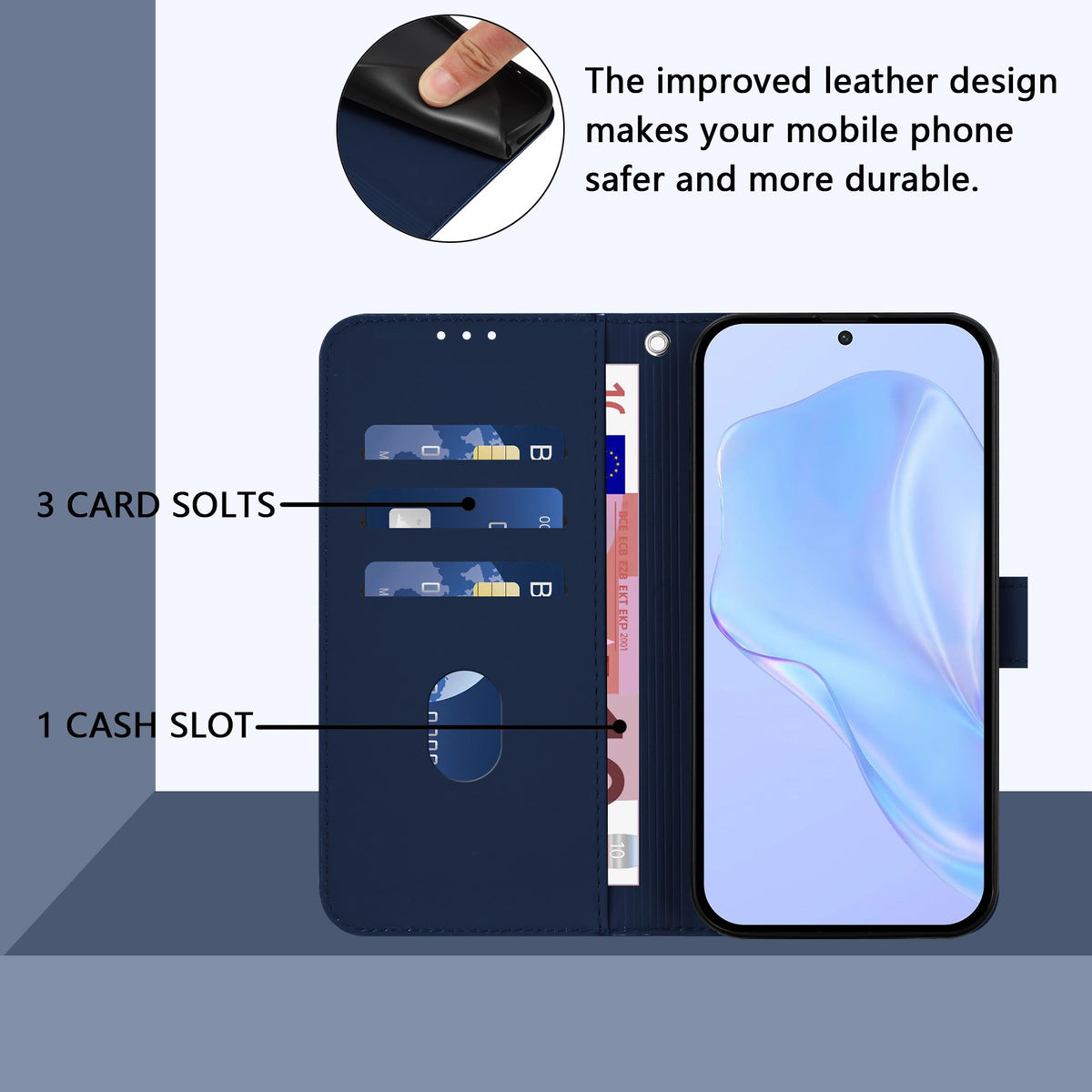 Xiaomi Redmi Note 17 (5G) EIDERWOOD Faux Leather Flip Case with Strap - Blue