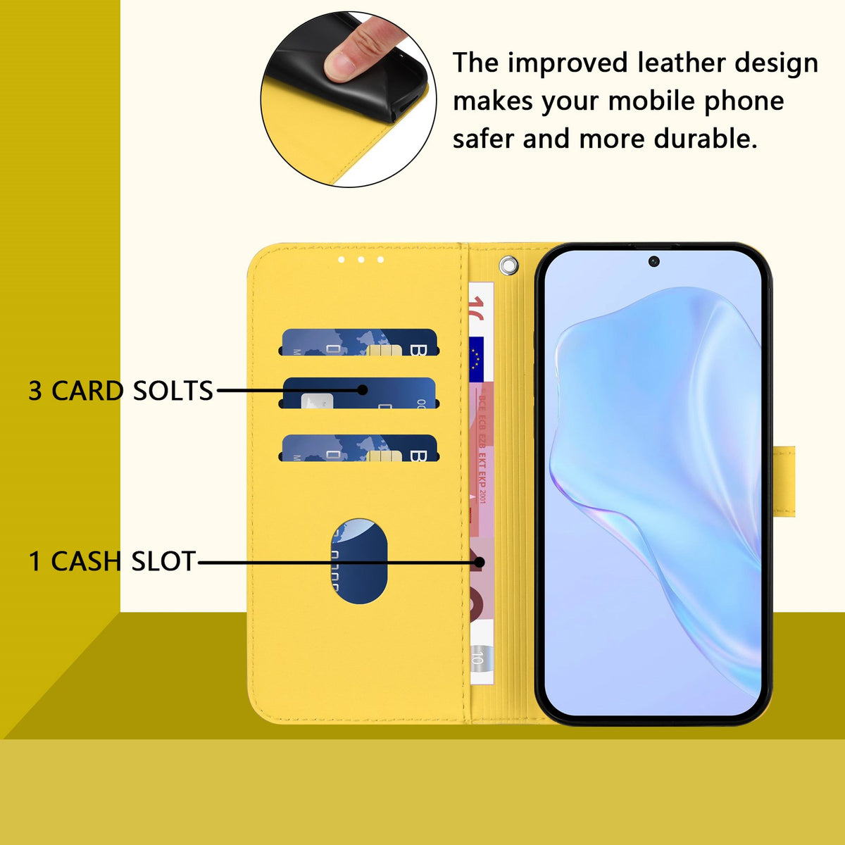 Xiaomi Redmi 17C (5G) EIDERWOOD Artificial Leather Flip Case with Strap - Yellow