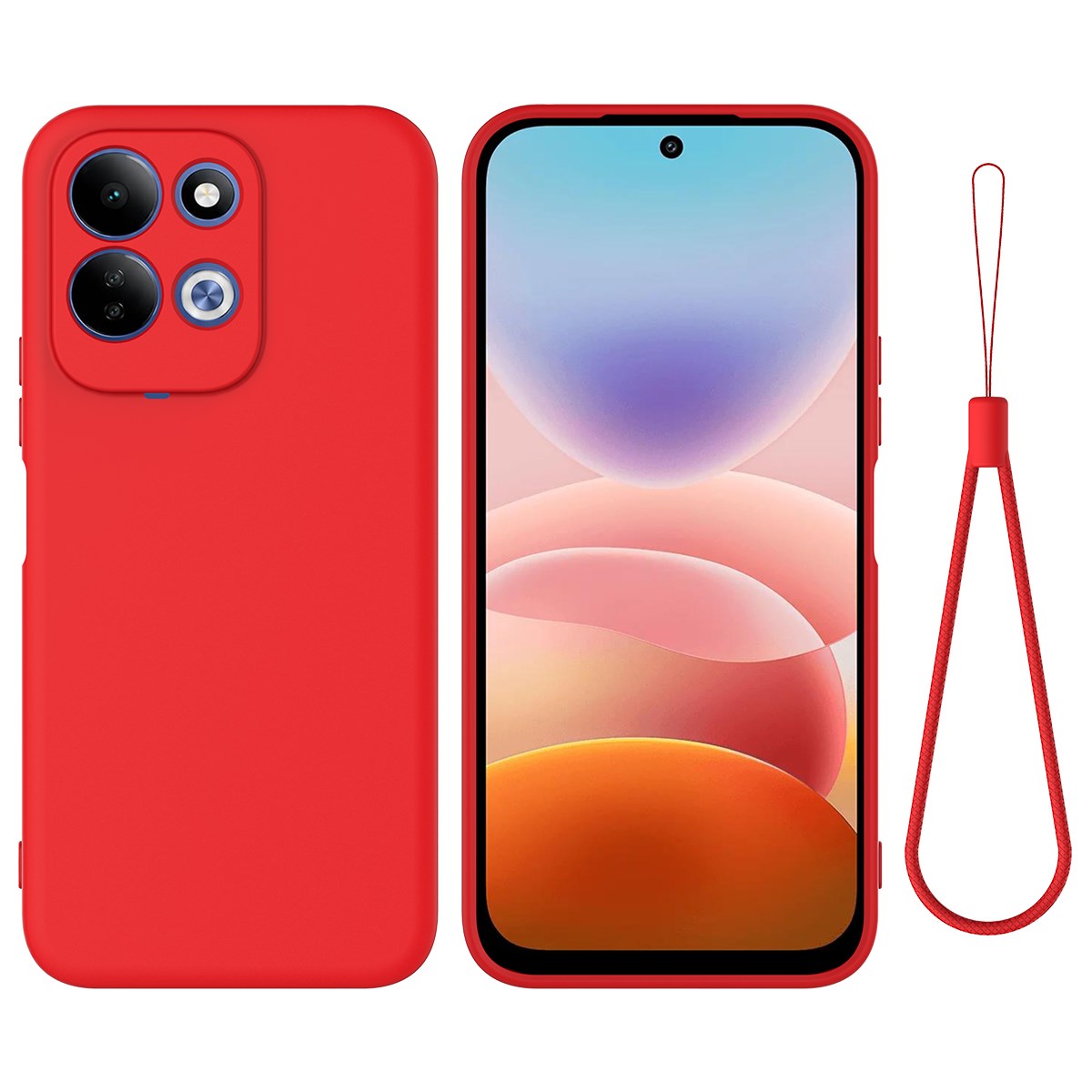 Xiaomi Redmi 17 (5G / 4G) EIDERWOOD Silicone Case W. Strap - Red