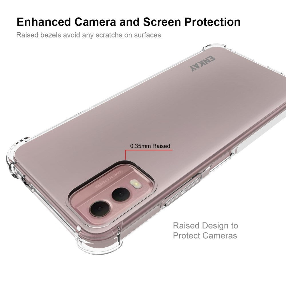 EIDERWOOD Nokia C32 Flexible Plastic Back Cover with Strong Corners - Transparent