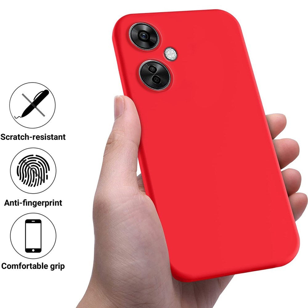 EIDERWOOD OnePlus Nord CE 3 Lite (5G) Lined Silicone Case with Strap - Red