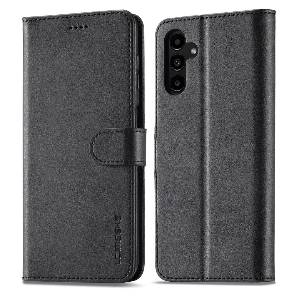 EIDERWOOD Samsung Galaxy S23 FE Faux Leather Flip Case with Stand & Wallet - Black