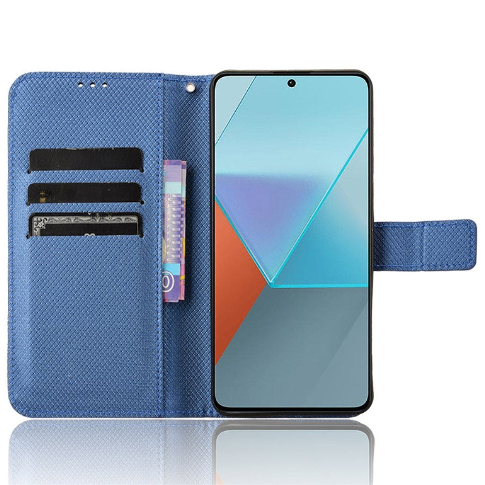 EIDERWOOD Xiaomi Redmi Note 13 Pro (5G) / Poco X6 Leather Flip Case w. Strap & Texture - Blue