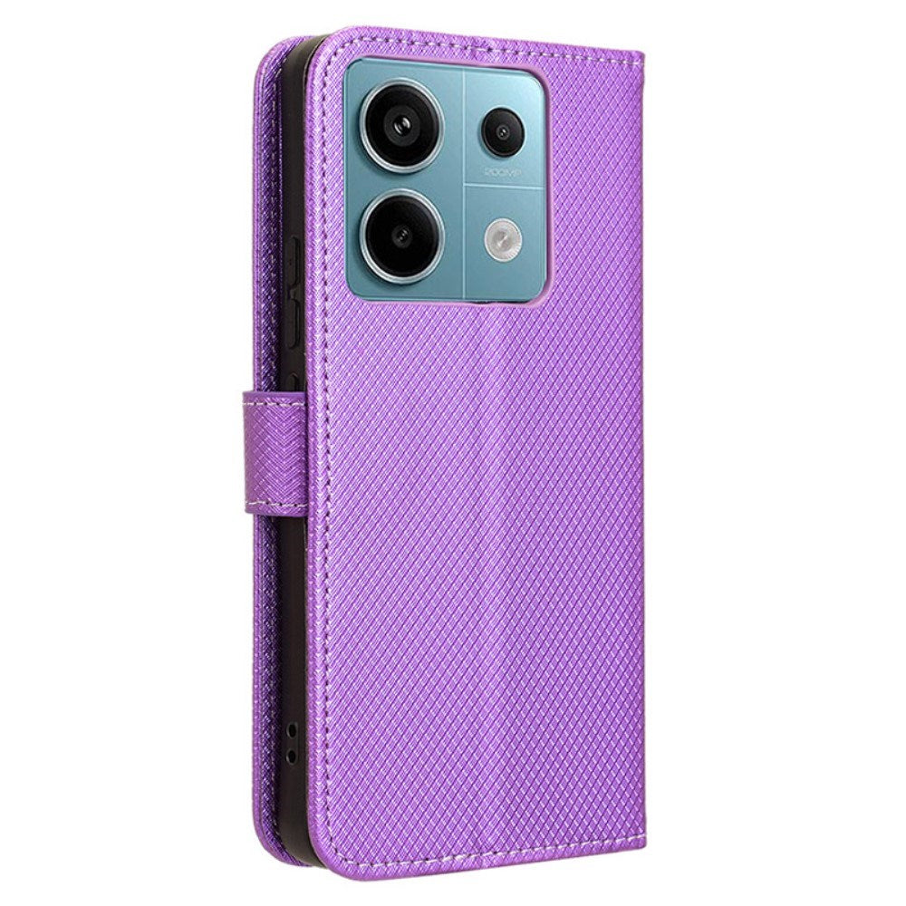 EIDERWOOD Xiaomi Redmi Note 13 Pro (5G) / Poco X6 Leather Flip Case w. Strap & Texture - Purple
