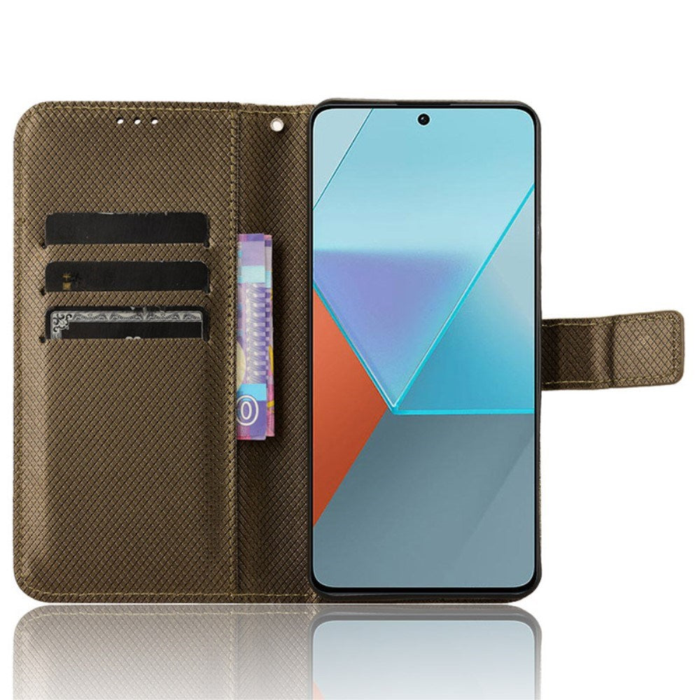 EIDERWOOD Xiaomi Redmi Note 13 Pro (5G) / Poco X6 Leather Flip Case w. Strap & Texture - Brown