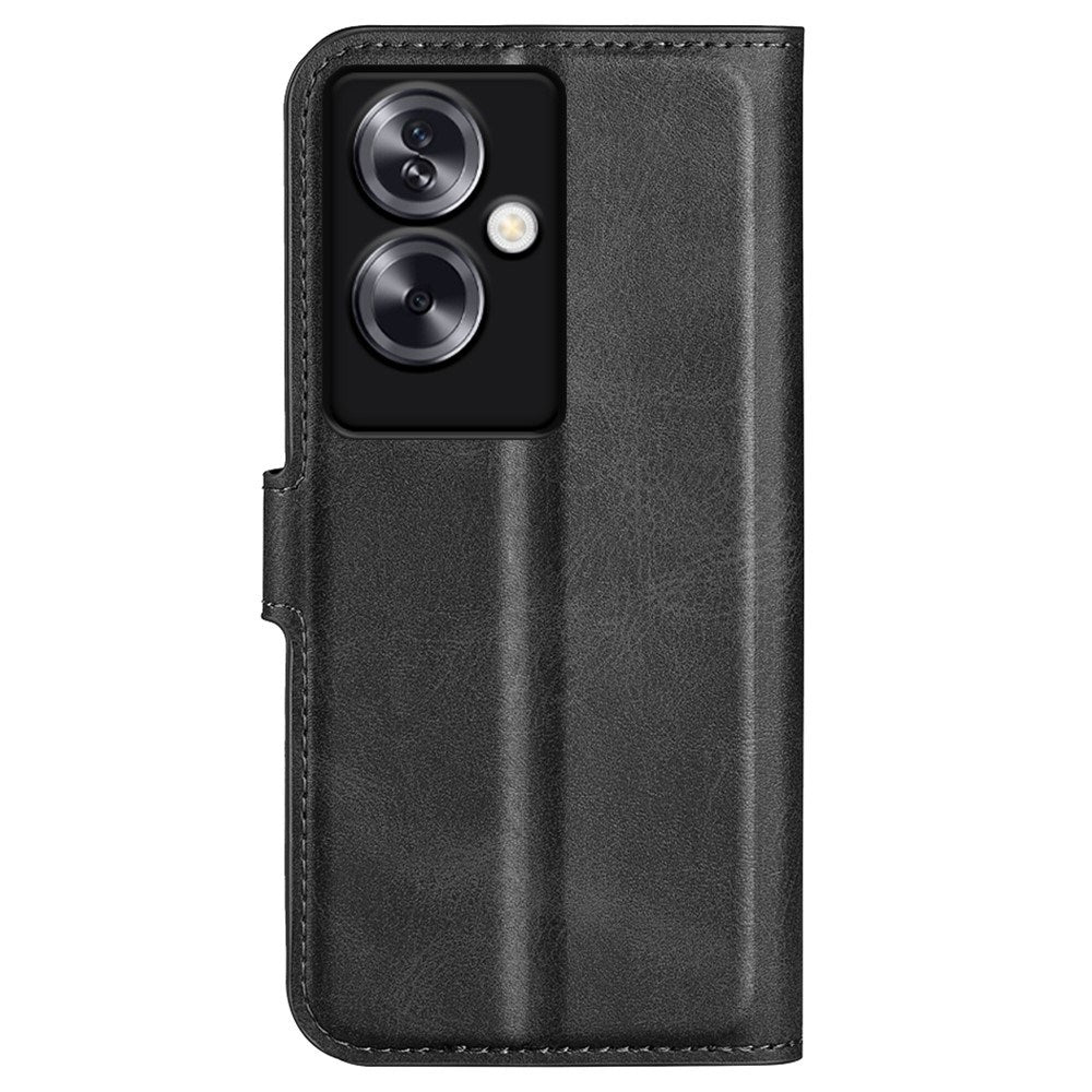 EIDERWOOD Oppo A79 (5G) / A2 (5G) Leather Flip Case w. Lommebok & Stand Function - Black