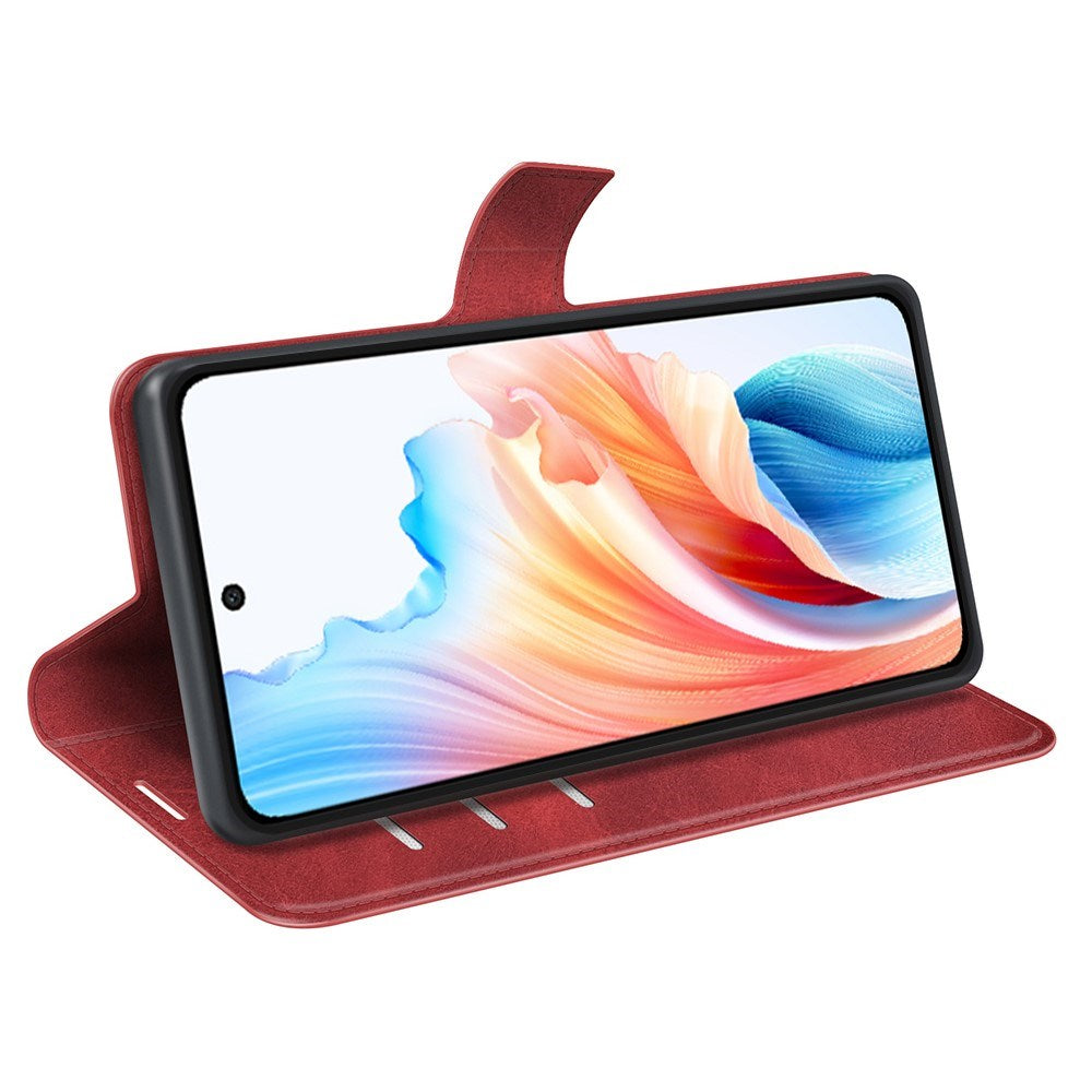 EIDERWOOD Oppo A79 (5G) / A2 (5G) Leather Flip Case w. Lommebok & Stand Function - Red
