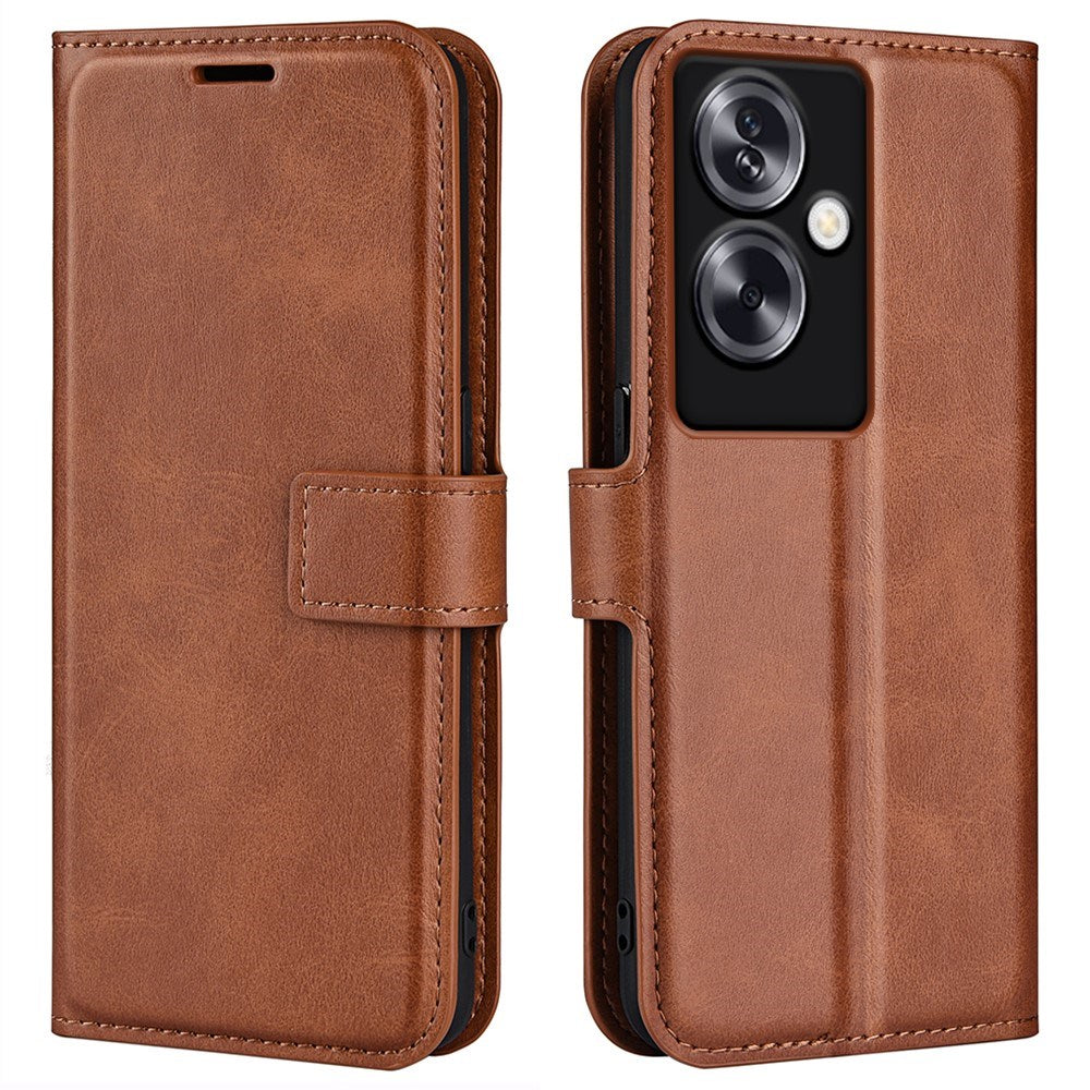 EIDERWOOD Oppo A79 (5G) / A2 (5G) Leather Flip Case w. Lommebok & Stand Function - Light Brown