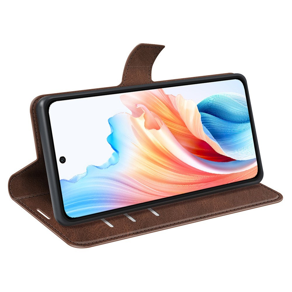 EIDERWOOD Oppo A79 (5G) / A2 (5G) Leather Flip Case w. Lommebok & Stand Function - Mørkebrun