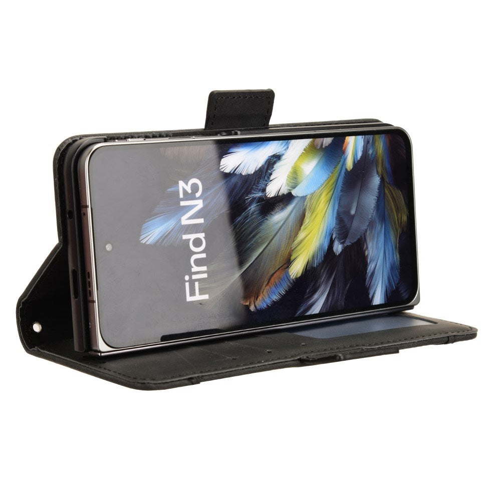 EIDERWOOD OnePlus Open Faux Leather Flip Case with Stand Function & Removable Card Holder - Black