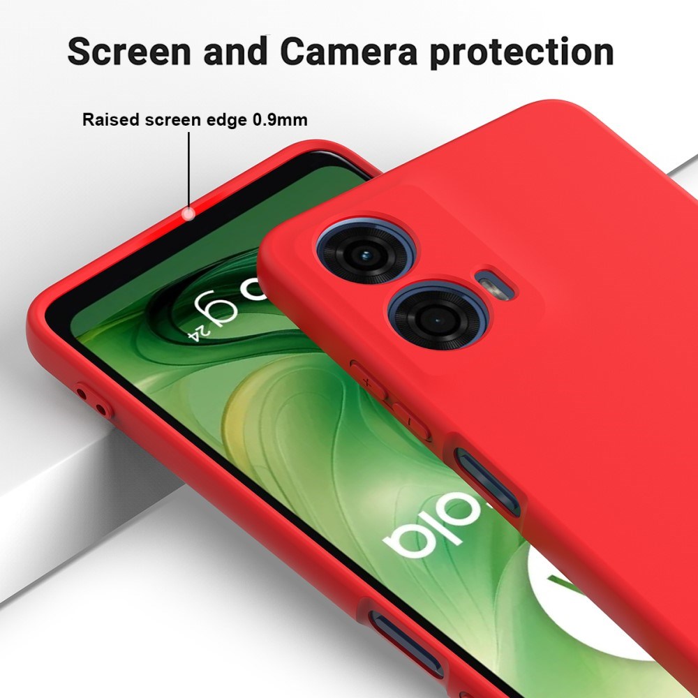 Motorola Moto G04 / G24 / G24 Power Liquid Silicone Case w. Strap - Red
