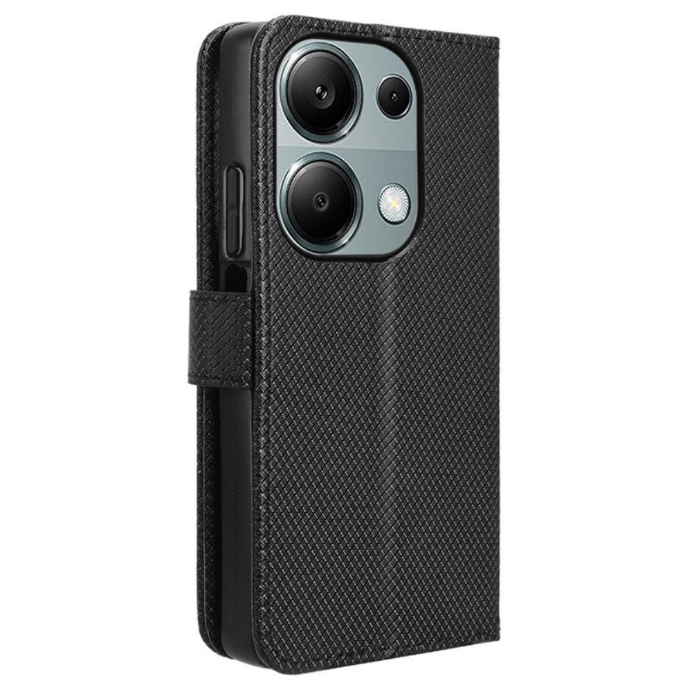 EIDERWOOD Xiaomi Redmi Note 13 Pro (4G) / Poco M6 Pro Leather Flip Case w. Strap & Texture - Black