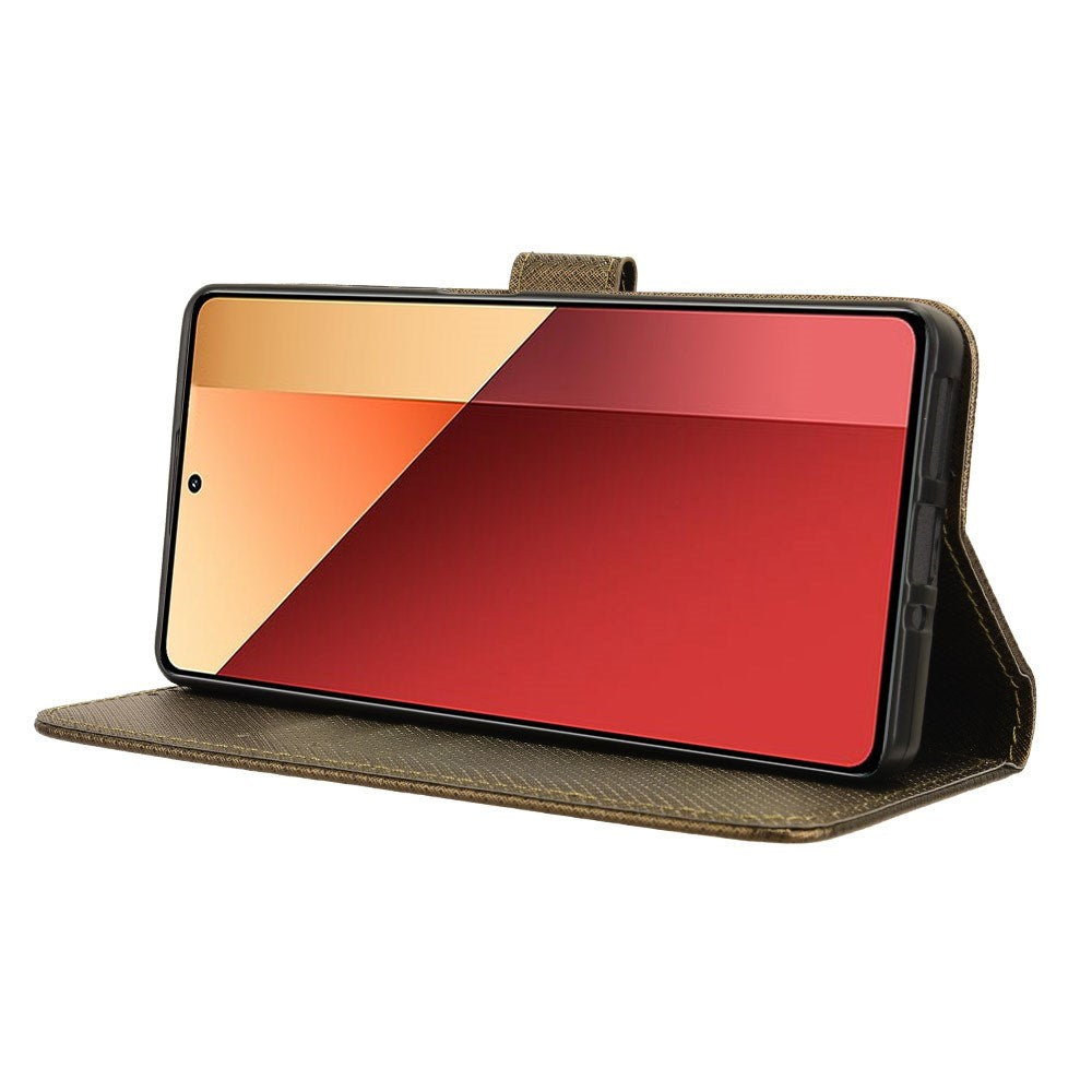 EIDERWOOD Xiaomi Redmi Note 13 Pro (4G) / Poco M6 Pro Leather Flip Case w. Strap & Texture - Brown