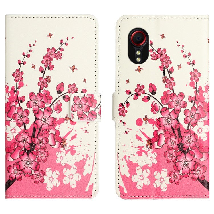 EIDERWOOD Samsung Galaxy Xcover 7 Flip Case with Card Holder & Stand Function - Pink Flowers