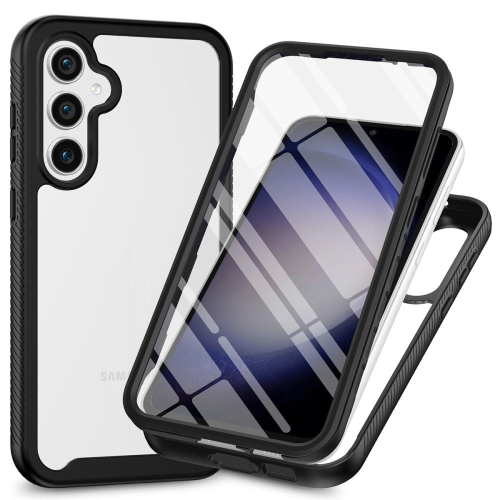 Samsung Galaxy A35 (5G) Case with Full Protection and Screen Protector Film - Transparent / Black Edge