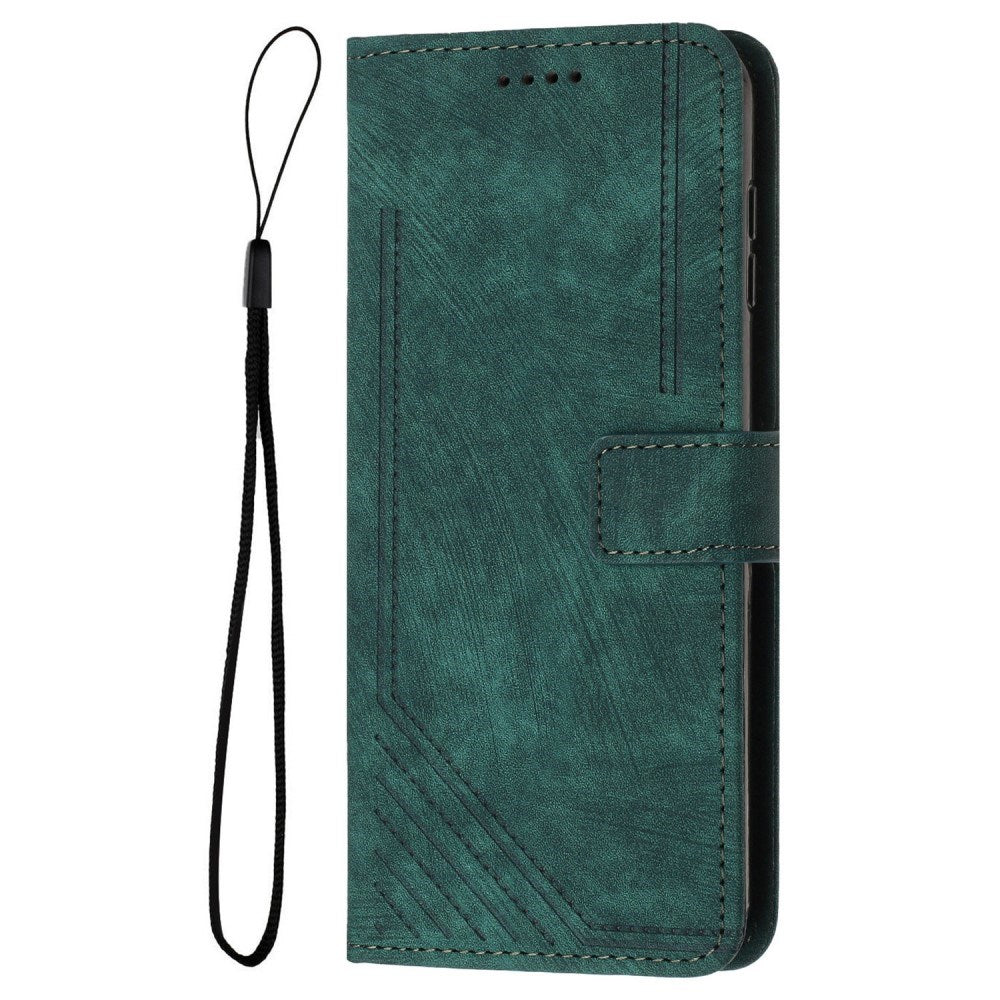 EIDERWOOD Motorola Moto G Play 5G (2024) Leather Flip Case with Wallet and Strap - Green