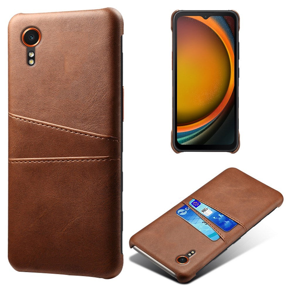 EIDERWOOD Samsung Galaxy Xcover 7 Faux Leather Case with Built-in Cardholder - Brown