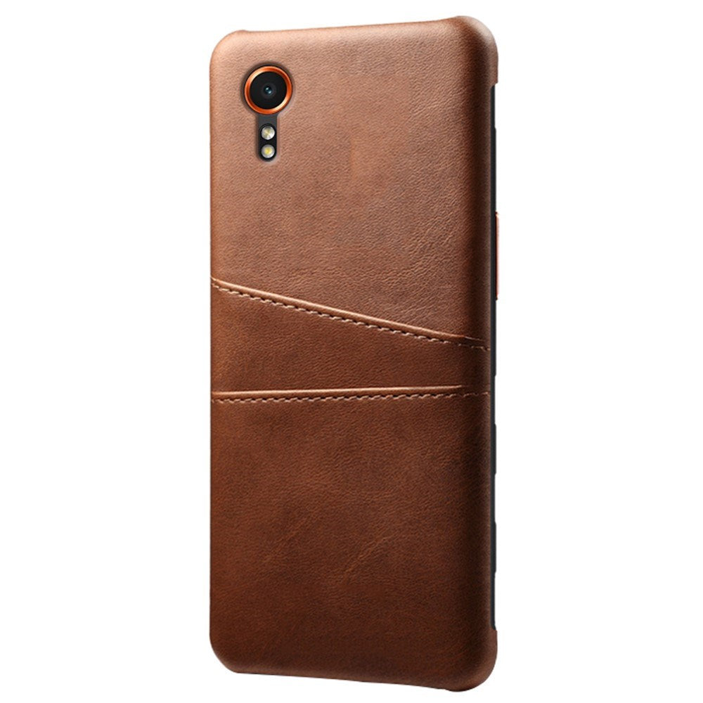 EIDERWOOD Samsung Galaxy Xcover 7 Faux Leather Case with Built-in Cardholder - Brown