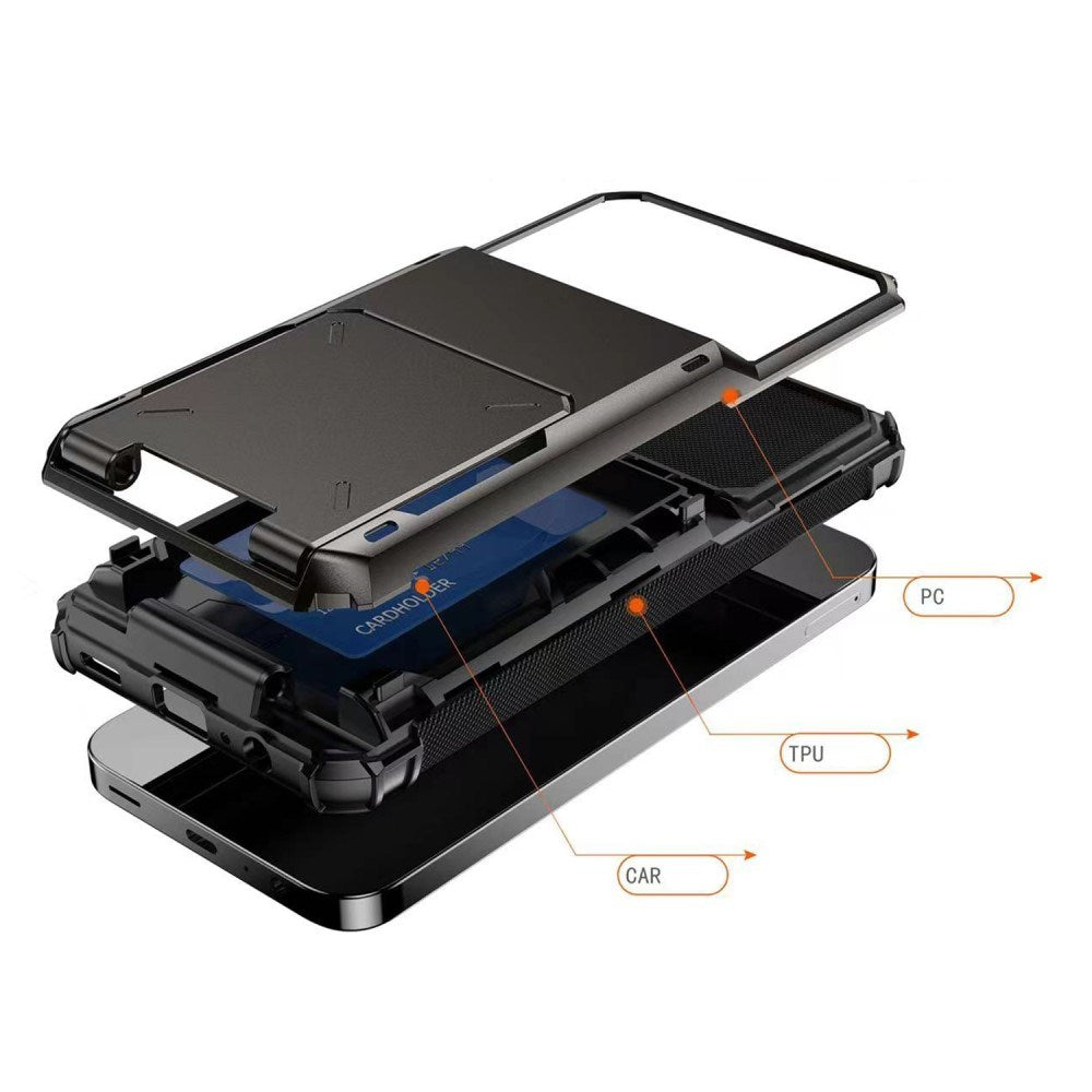 EIDERWOOD Samsung Galaxy S23 FE Tough Case with Card Holder - Black