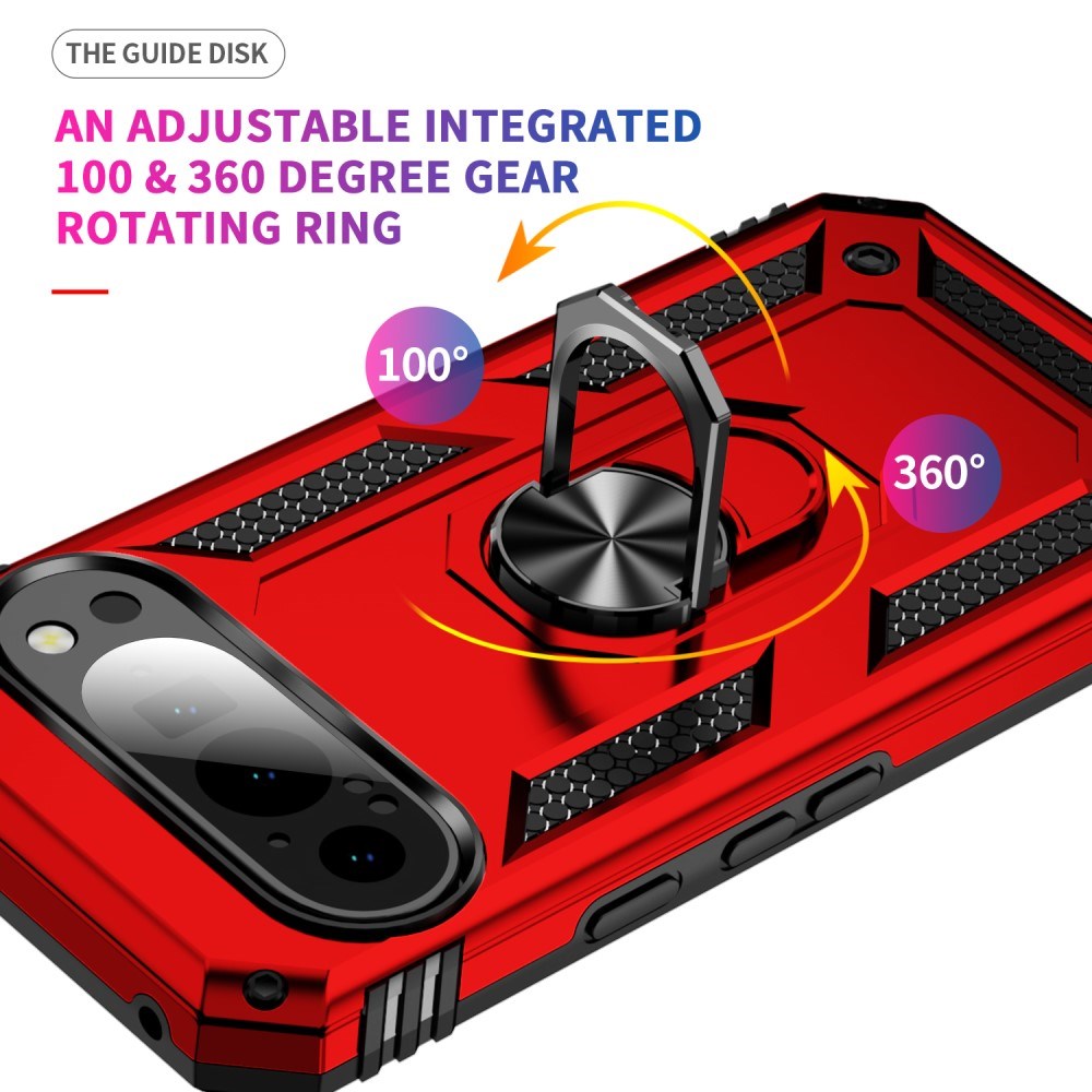 EIDERWOOD Google Pixel 9 / 9 Pro Tough Case w. Magnetic Kickstand - Red