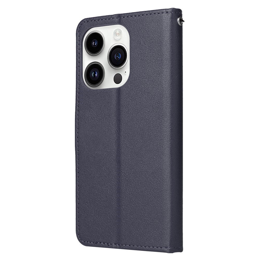 EIDERWOOD iPhone 14 Pro Max Faux Leather Flip Case with Strap - Blue