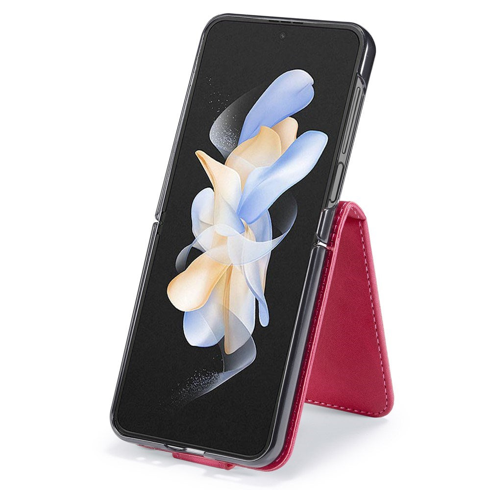 EIDERWOOD Samsung Galaxy Z Flip7 FE / Flip6 Faux Leather Flip Case with Cardholder & Stand Function - Pink