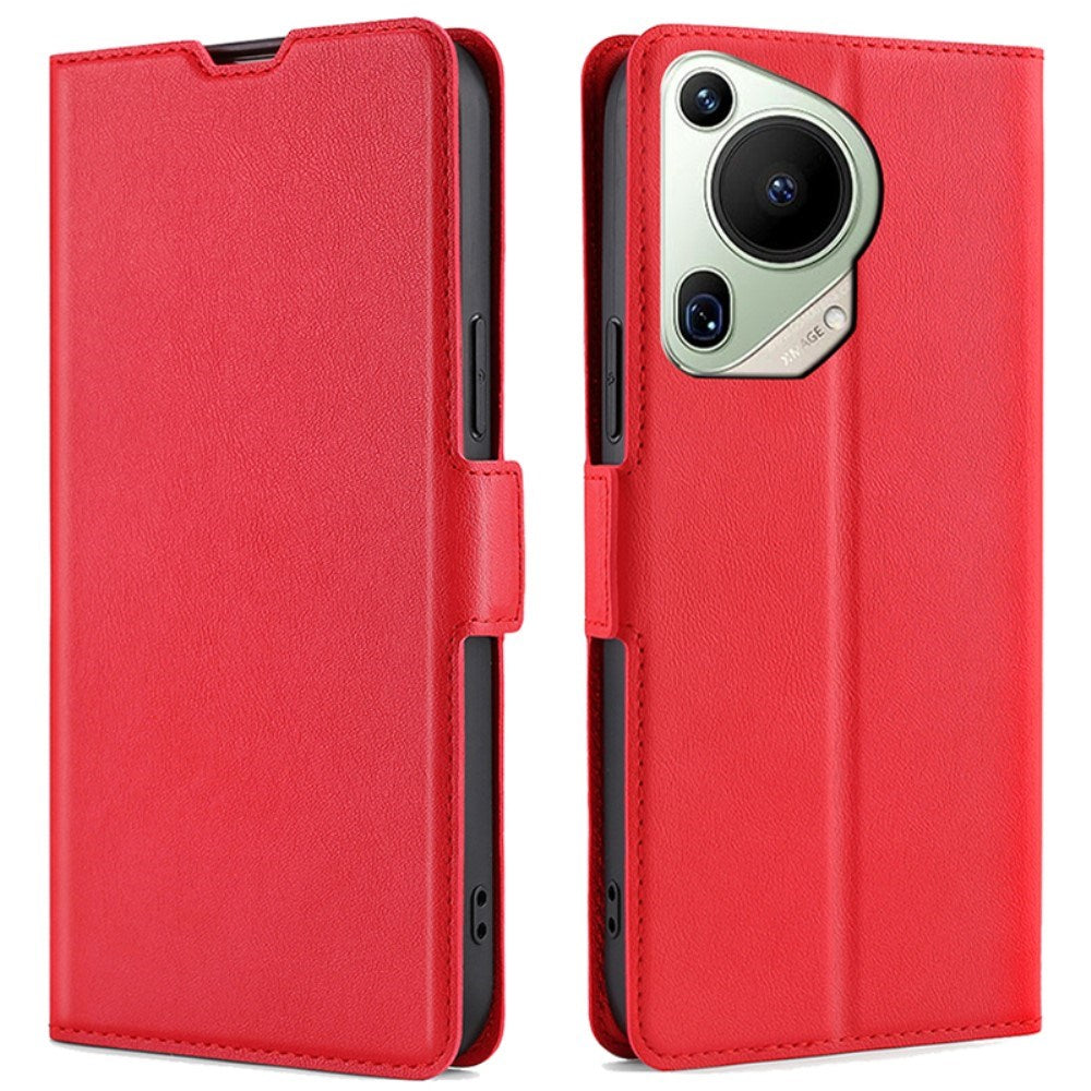EIDERWOOD Huawei Pura 70 Ultra Flip Case in Faux Leather with Card Holder & Stand Function - Red