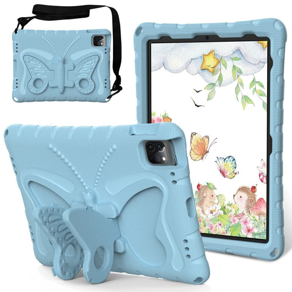 EIDERWOOD iPad Air / Pro 13" (2025 / 2024) / Pro 12.9" (2022-2018) Kids Case - Butterfly Kickstand Case - Light Blue