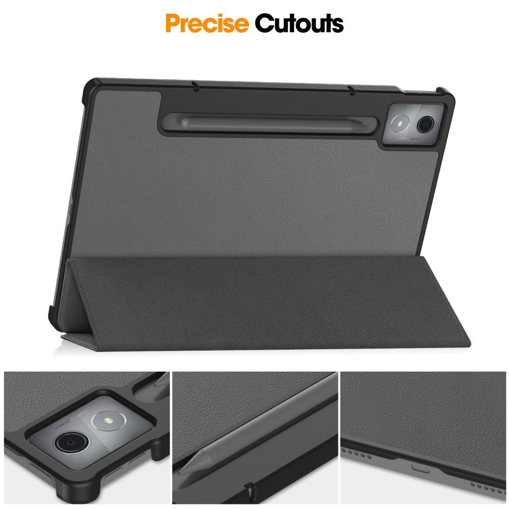 EIDERWOOD Lenovo IdeaTab Pro Faux Leather Flip Case with Stand Function & Pencil Holder - Grey