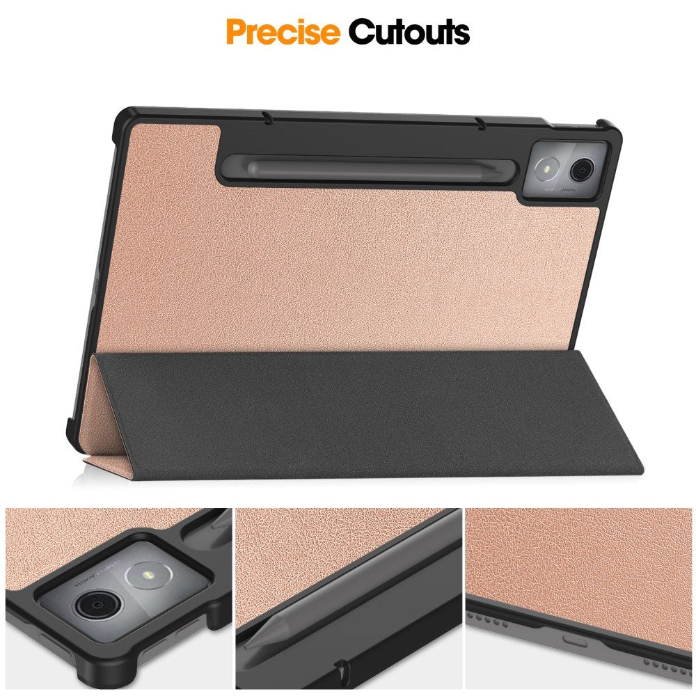 EIDERWOOD Lenovo IdeaTab Pro Faux Leather Flip Case with Stand Function & Pencil Holder - Rose Gold