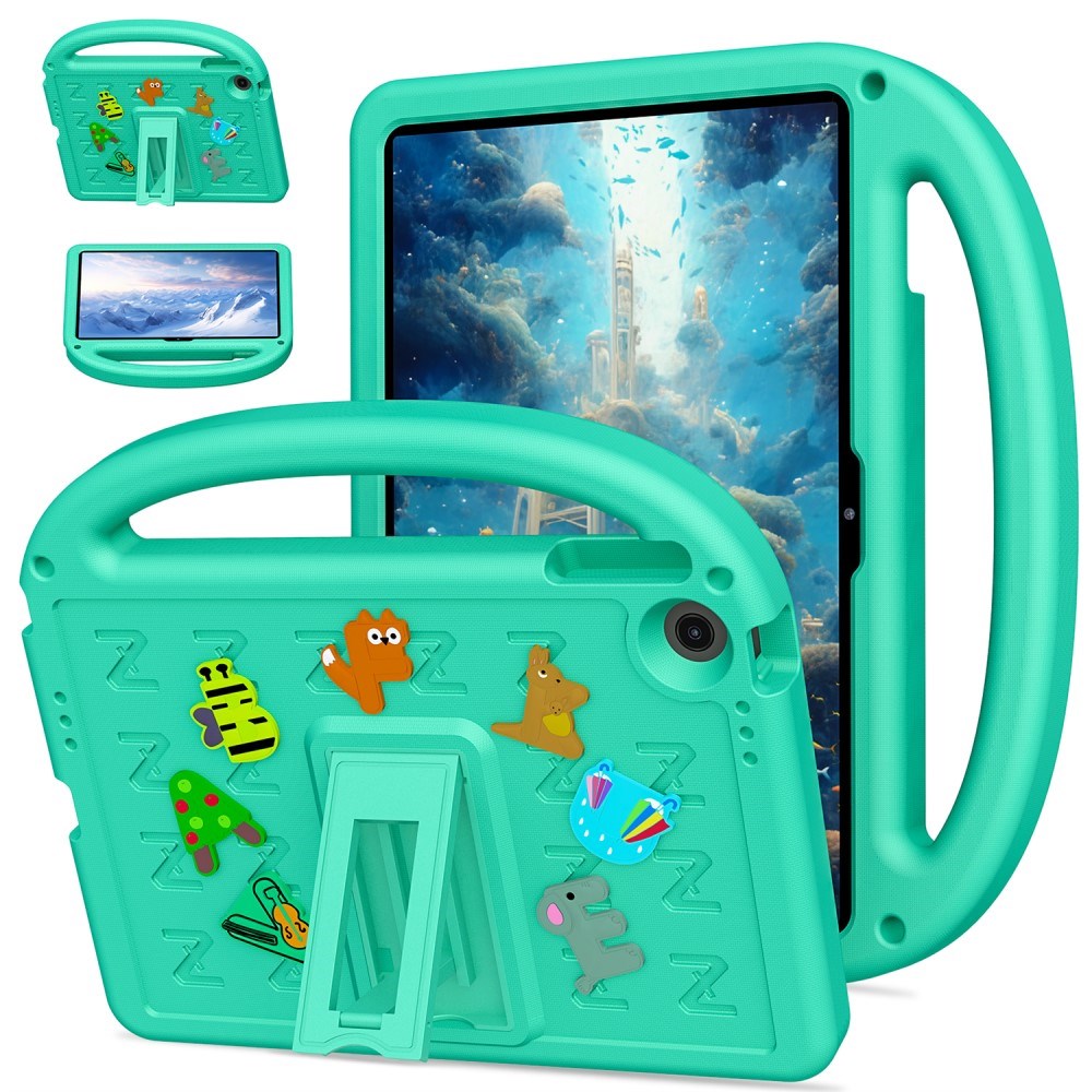 EIDERWOOD Lenovo Tab 10.1" Kids Case with Kickstand & Hand Holder - Green