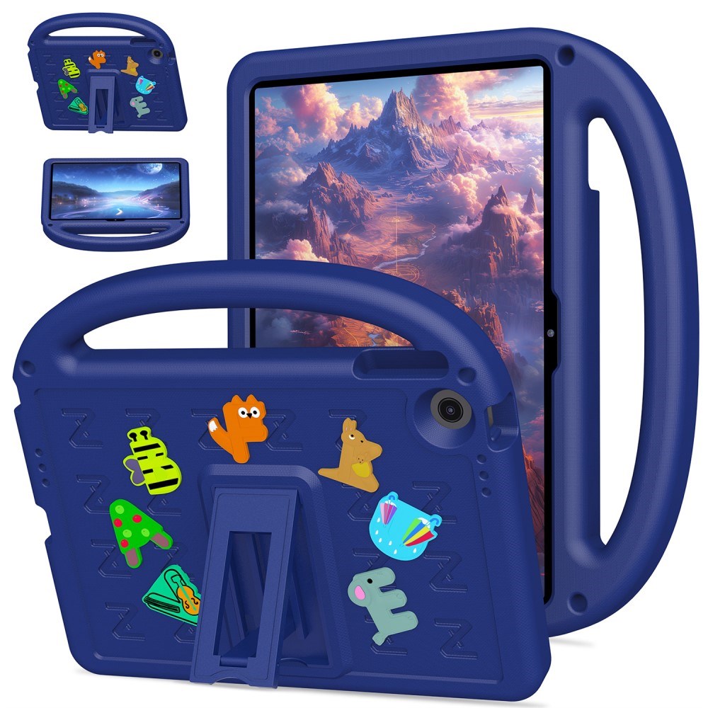 EIDERWOOD Lenovo Tab 10.1" Kids Case with Kickstand & Hand Holder - Dark Blue