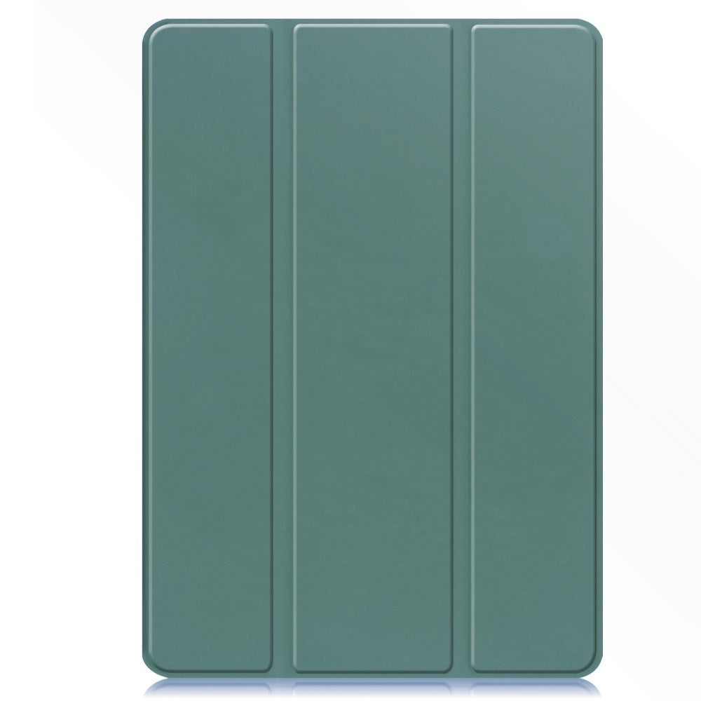 EIDERWOOD Samsung Galaxy Tab S10 FE+ (Plus) Tri-Fold Faux Leather Flip Case with Stylus Pen Holder - Dark Green
