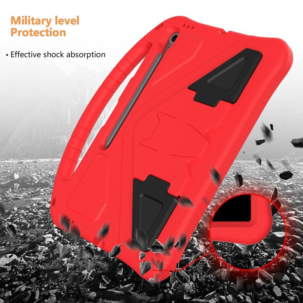 EIDERWOOD Samsung Galaxy Tab S10 FE+ (Plus) Anti-Drop Tablet Case with Handle and Kickstand - Red