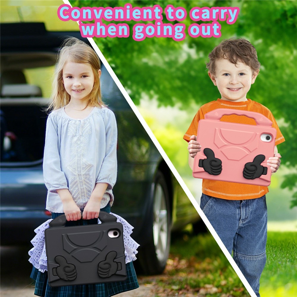 EIDERWOOD iPad Mini (2024 / 2021) Kids Case with Thumb Kickstand - Black