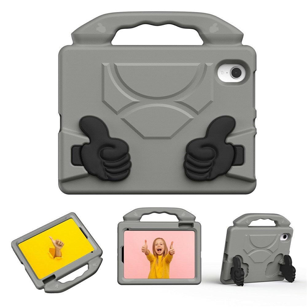 EIDERWOOD iPad Mini (2024 / 2021) Kids Case with Thumb Kickstand - Grey