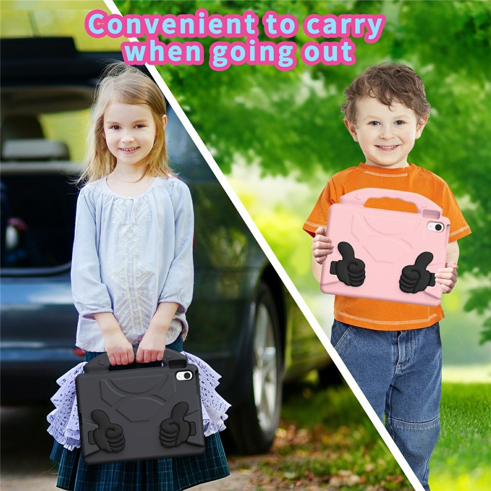 EIDERWOOD iPad 11" (2025) / Air 11" (2025 / 2024) / 10.9" (2024 / 2022) Kids Case with Thumb Kickstand - Black