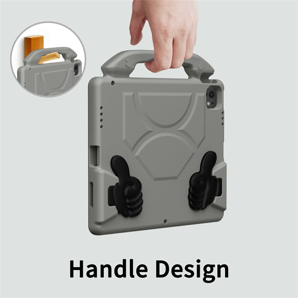 EIDERWOOD iPad Pro 12.9" (2022 / 2021 / 2020 / 2018) / Air 13" (2025 / 2024) / Pro 13" (2025 / 2024) Kids Case with Thumb Kickstand - Grey