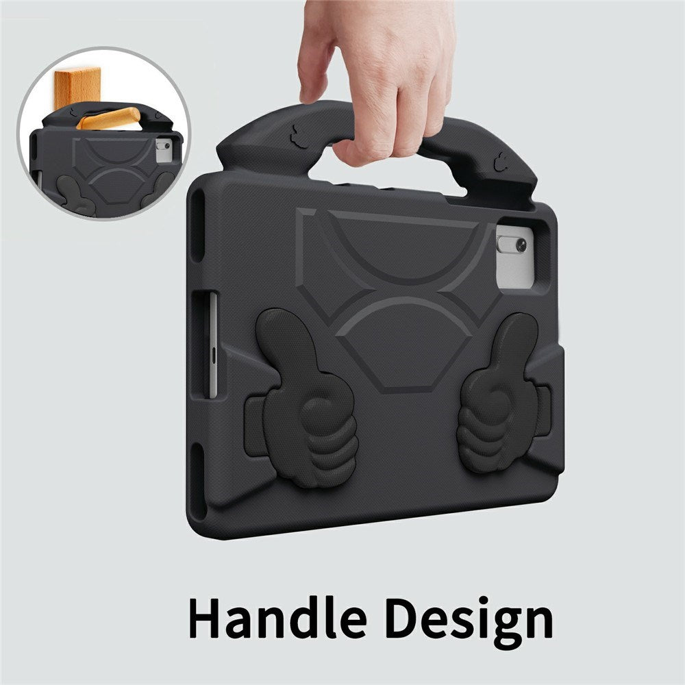 EIDERWOOD Xiaomi Redmi Pad 2 / SE / 6 / 5 / Lenovo Tab M11 / Samsung Galaxy Tab S10 FE / S9 FE / S9 / S8 / S7 Kids Case with Thumb Kickstand - Black