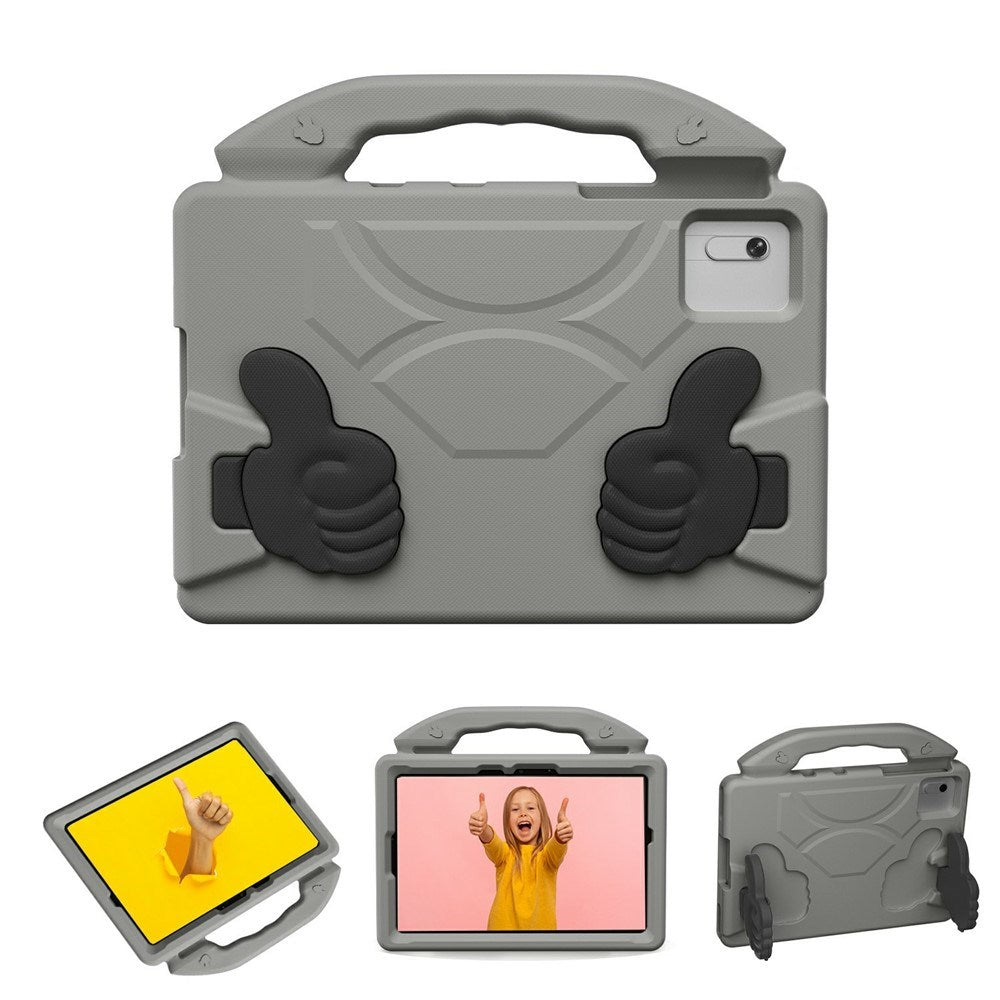 EIDERWOOD Xiaomi Redmi Pad 2 / SE / 6 / 5 / Lenovo Tab M11 / Samsung Galaxy Tab S10 FE / S9 FE / S9 / S8 / S7 Kids Case with Thumb Kickstand - Grey
