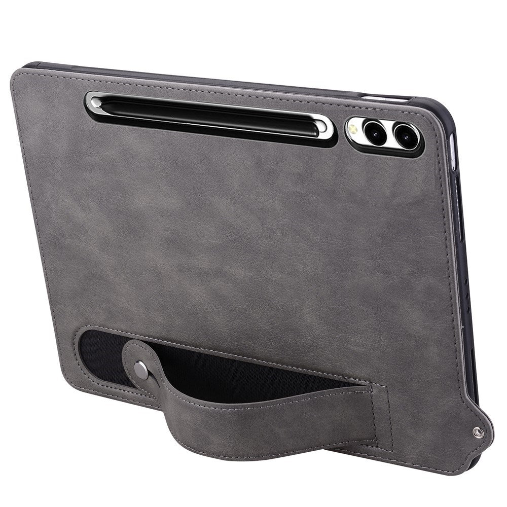 EIDERWOOD Samsung Galaxy Tab S11 Ultra Hard Plastic Faux Leather Coated Case with Handle - Grey