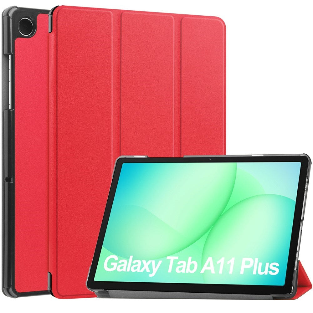 Samsung Galaxy Tab A11+ (Plus) EIDERWOOD Faux Leather Case with Stand - Red
