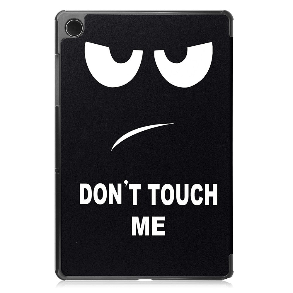 Samsung Galaxy Tab A11+ (Plus) EIDERWOOD Faux Leather Flip Case with Motif - "Don't Touch Me"
