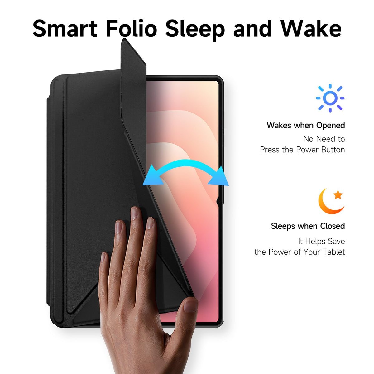 Samsung Galaxy Tab S12 Ultra / S11 Ultra DUX DUCIS Origami Hybrid Faux Leather Flip Case - Black