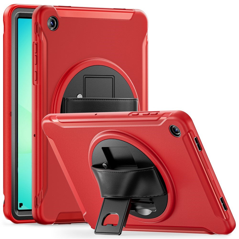 Samsung Galaxy Tab A11+ (Plus) EIDERWOOD Shockproof Case with 360 Degree Rotatable Kickstand - Red