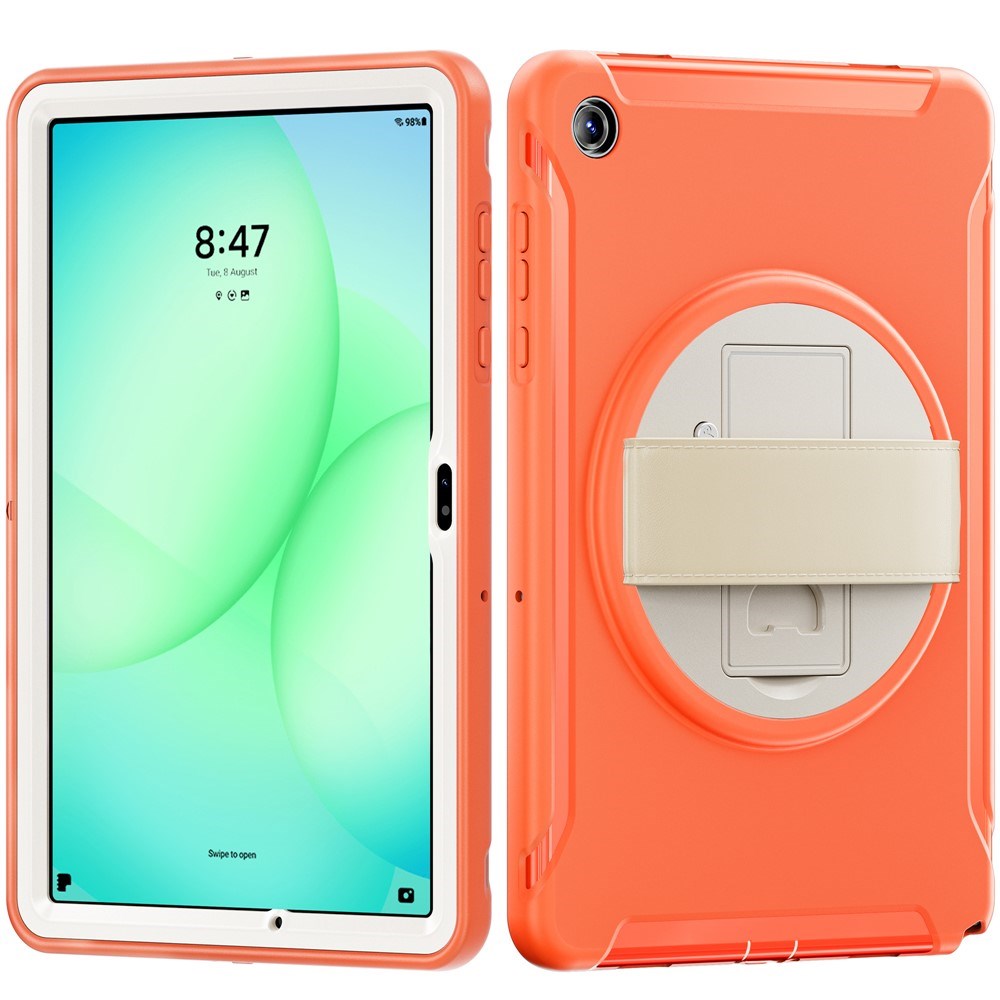 Samsung Galaxy Tab A11+ (Plus) EIDERWOOD Shockproof Case with 360 Degree Rotatable Kickstand - Orange