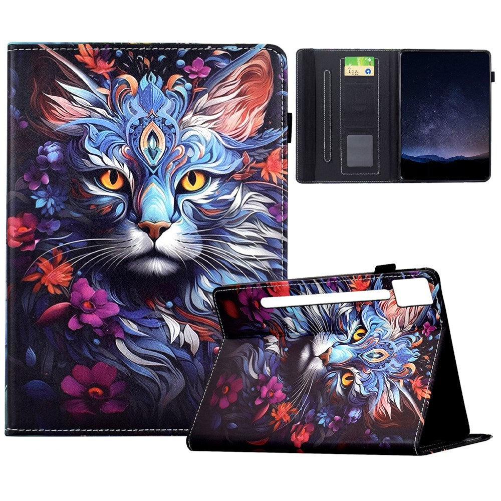 Lenovo Idea Tab Pro / Tab P12 Pro EIDERWOOD Colorful Flip Case with Motif - Cat